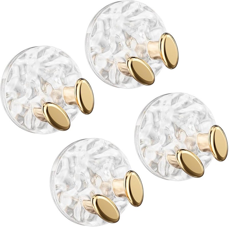 Gold Adhesive Cord Hooks 4 Pack Damage Free Wall Mount for USB Cables Chargers Power Strips - Image 3